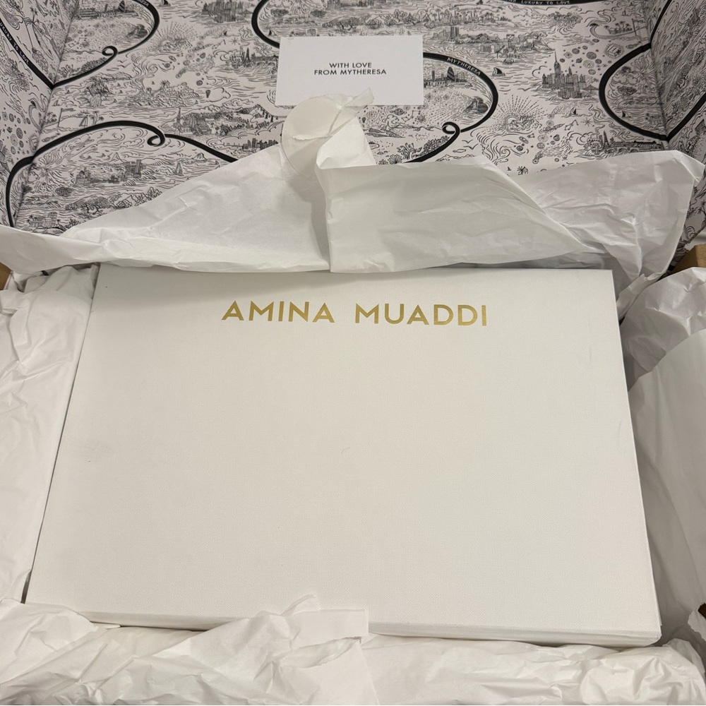 Amina Muaddi White Slingback (Holli 70) - Picture 3 of 6